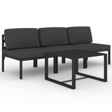 NNEVL 4 Piece Garden Lounge Set with Cushions Aluminium Anthracite