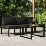 NNEVL 4 Piece Garden Lounge Set with Cushions Aluminium Anthracite