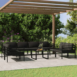 NNEVL 9 Piece Garden Lounge Set with Cushions Aluminium Anthracite