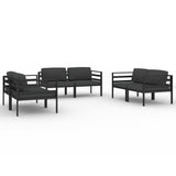 NNEVL 6 Piece Garden Lounge Set with Cushions Aluminium Anthracite