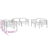 NNEVL 6 Piece Garden Lounge Set with Cushions Aluminium Anthracite