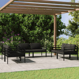 NNEVL 6 Piece Garden Lounge Set with Cushions Aluminium Anthracite