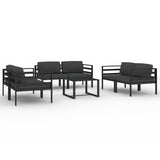 NNEVL 7 Piece Garden Lounge Set with Cushions Aluminium Anthracite