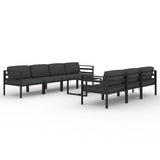 NNEVL 8 Piece Garden Lounge Set with Cushions Aluminium Anthracite