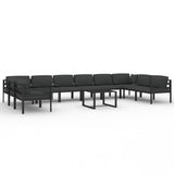 NNEVL 11 Piece Garden Lounge Set with Cushions Aluminium Anthracite