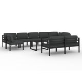 NNEVL 10 Piece Garden Lounge Set with Cushions Aluminium Anthracite