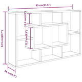 NNEVL Wall Shelf White 85x16x52.5 cm Engineered Wood