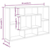 NNEVL Wall Shelf High Gloss White 85x16x52.5 cm Engineered Wood