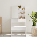 NNEVL Dressing Table with Mirror White 74.5x40x141 cm