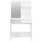 NNEVL Dressing Table with Mirror White 74.5x40x141 cm