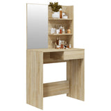 NNEVL Dressing Table with Mirror Sonoma Oak 74.5x40x141 cm