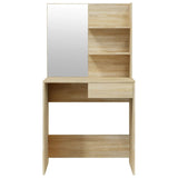 NNEVL Dressing Table with Mirror Sonoma Oak 74.5x40x141 cm