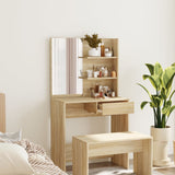 NNEVL Dressing Table with Mirror Sonoma Oak 74.5x40x141 cm