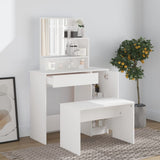 NNEVL Dressing Table with Mirror White 86.5x35x136 cm