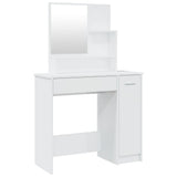 NNEVL Dressing Table with Mirror High Gloss White 86.5x35x136 cm