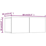 NNEVL TV Cabinets 2 pcs White 80x30x30 cm Engineered Wood