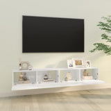 NNEVL Wall TV Cabinets 2 pcs High Gloss White 100x30x30 cm Engineered Wood