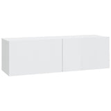 NNEVL Wall TV Cabinets 2 pcs High Gloss White 100x30x30 cm Engineered Wood