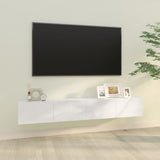 NNEVL Wall TV Cabinets 2 pcs High Gloss White 100x30x30 cm Engineered Wood