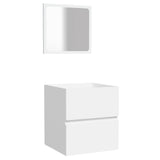 NNEVL Bathroom Cabinet with Mirror White Engineered Wood