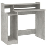 NNEVL Desk with LED Lights Concrete Grey 97x45x90 cm Engineered Wood