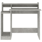 NNEVL Desk with LED Lights Concrete Grey 97x45x90 cm Engineered Wood