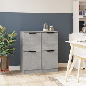 NNEVL Sideboards 2 pcs Concrete Grey 30x30x70 cm Engineered Wood