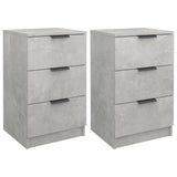 NNEVL Bedside Cabinets 2 pcs Concrete Grey 40x36x65 cm