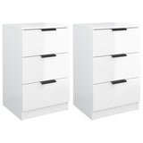NNEVL Bedside Cabinets 2 pcs High Gloss White 40x36x65 cm