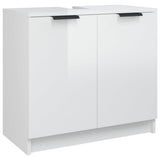 NNEVL Bathroom Cabinet High Gloss White 64.5x33.5x59cm Engineered Wood