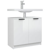 NNEVL Bathroom Cabinet High Gloss White 64.5x33.5x59cm Engineered Wood