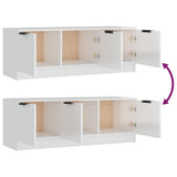 NNEVL TV Cabinet High Gloss White 102x35x36.5 cm Engineered Wood