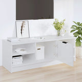 NNEVL TV Cabinet High Gloss White 102x35.5x36.5 cm Engineered Wood