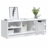 NNEVL TV Cabinet High Gloss White 102x35.5x36.5 cm Engineered Wood