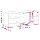 NNEVL TV Cabinet High Gloss White 102x35.5x36.5 cm Engineered Wood