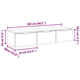 NNEVL Wall Cabinet White 102x30x20 cm Engineered Wood