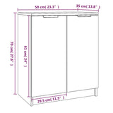NNEVL Shoe Cabinet White 59x35x70 cm Engineered Wood