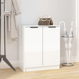 NNEVL Shoe Cabinet High Gloss White 59x35x70 cm Engineered Wood