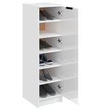NNEVL Shoe Cabinet High Gloss White 30x35x100 cm Engineered Wood