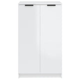NNEVL Shoe Cabinet High Gloss White 59x35x100 cm Engineered Wood