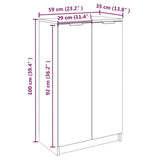 NNEVL Shoe Cabinet High Gloss White 59x35x100 cm Engineered Wood