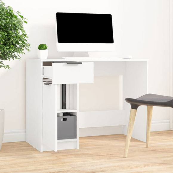 NNEVL Desk White 100x50x75 cm Engineered Wood