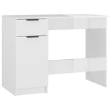 NNEVL Desk High Gloss White 100x50x75 cm Engineered Wood