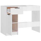 NNEVL Desk High Gloss White 100x50x75 cm Engineered Wood
