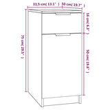 NNEVL Desk Cabinet High Gloss White 33.5x50x75 cm Engineered Wood