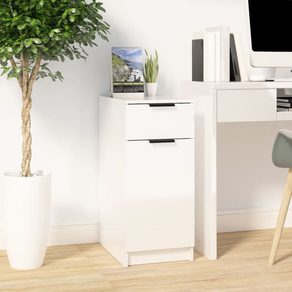 NNEVL Desk Cabinet High Gloss White 33.5x50x75 cm Engineered Wood