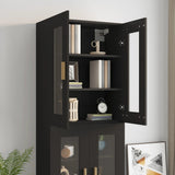 NNEVL Hanging Wall Cabinet Black 69.5x34x90 cm