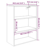 NNEVL Hanging Wall Cabinet Black 69.5x32.5x90 cm
