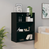 NNEVL Hanging Wall Cabinet Black 69.5x32.5x90 cm