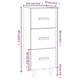 NNEVL Sideboard White 34.5x34x90 cm Engineered Wood